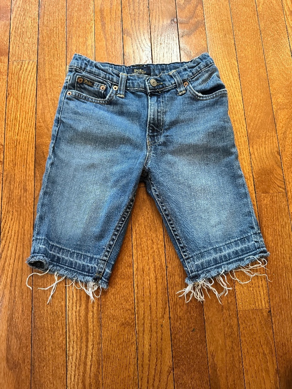 Polo Ralph Lauren Boys Denim Shorts Frayed Hem Medium Was Size 7
